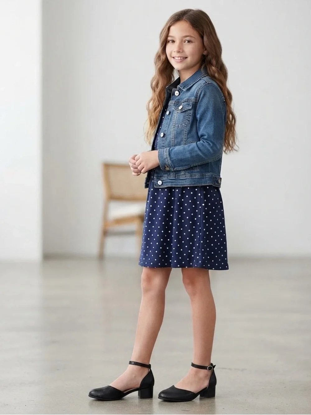 Girls dress shoes - Cat & Jack Black Ankle-Strap Low Block Heels size 4